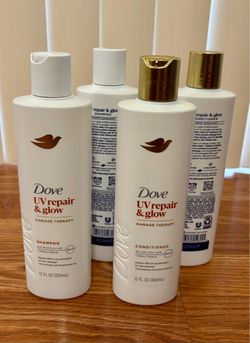 Dove shampoo and conditioner UV repair and glow damage therapy