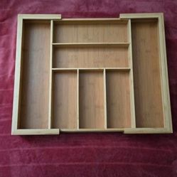 expandable bamboo cutlery tray