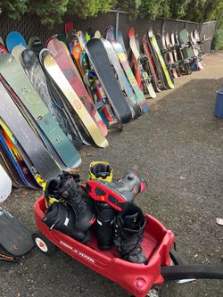 Snowboard yard sale