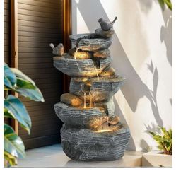 Grepatio Outdoor Water Fountain 5 Tier 