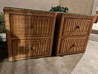 Wicker nightstands/side table