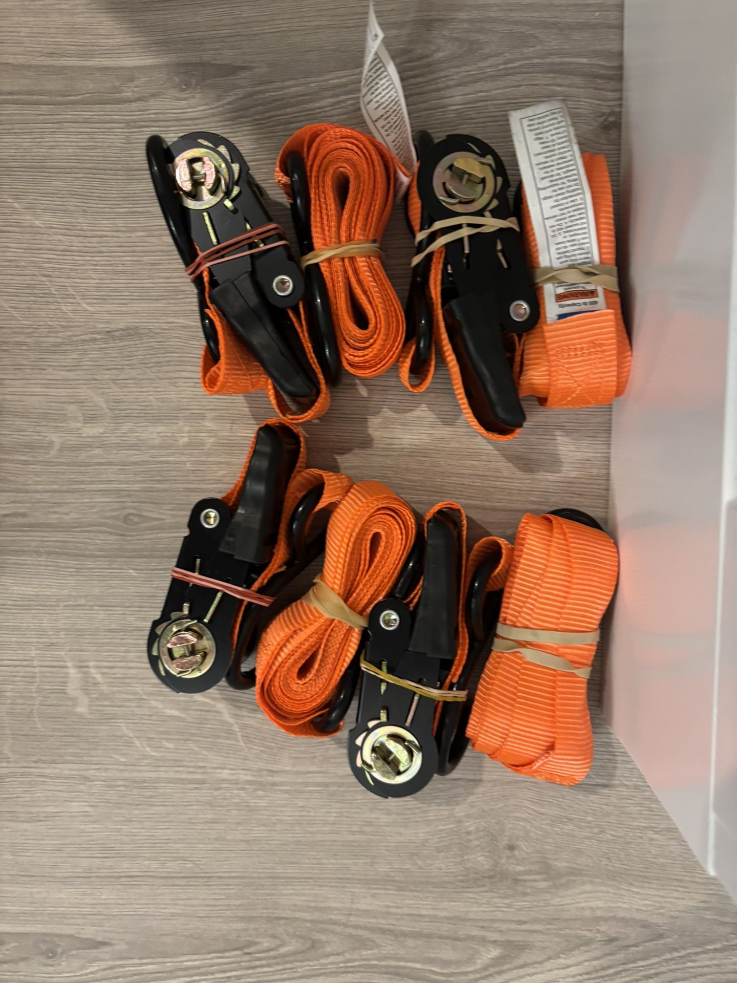 HAUL-MASTER 400 lb. Capacity, 1 in. x 15 ft. Ratcheting Tie-Downs, 4-Pack