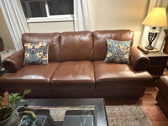 Real Leather Sofa and Loveseat