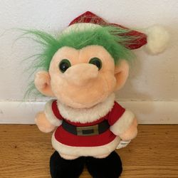 Vintage 1992 Santa Claus Troll Plush Doll Christmas Decoration  