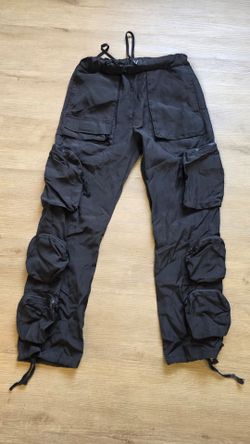 WHOISJACOV Black Multi Pocket Cargo Pants Men's S Nylon Techwear Streetwear