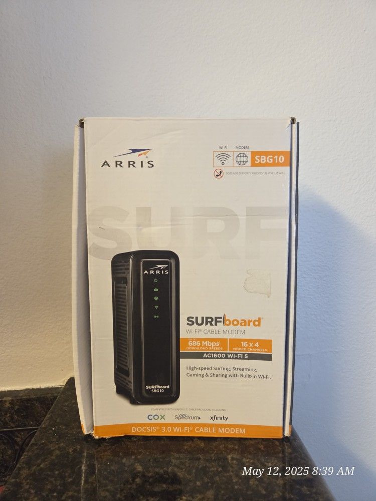 ARRIS SURFboard SBG10 DOCSIS 3.0 Wi-Fi Cable Modem & Router Combo