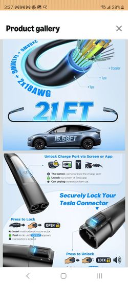 New in pkg,Autodecor1up NACS 21ft ext EV CHARGING CABLE