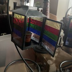 Stain Glass Tea Lite Candles Holders Iron 