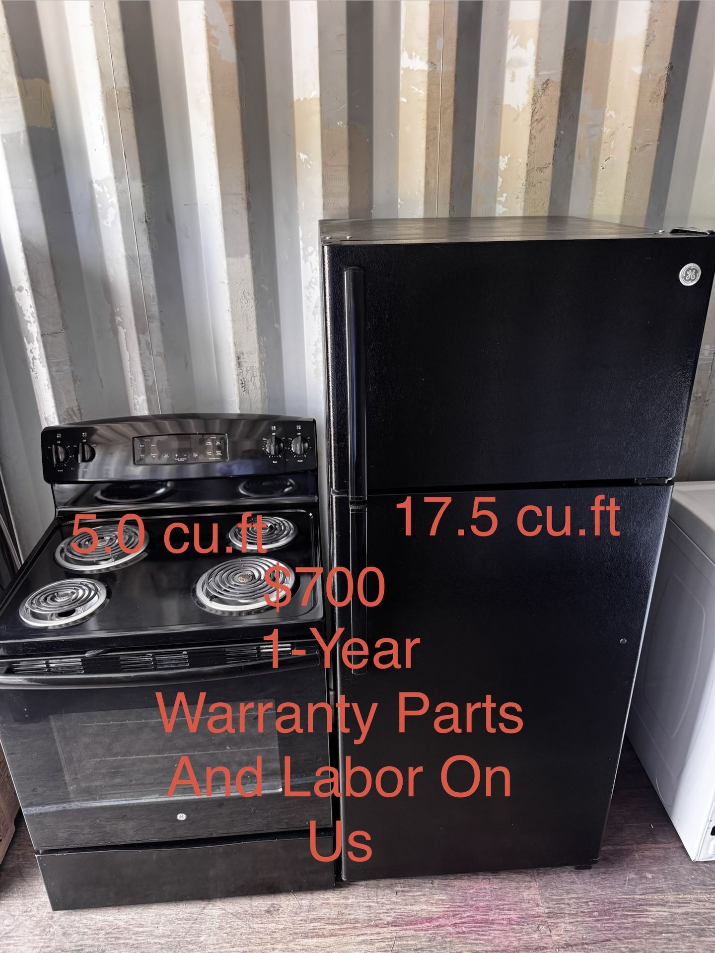 STOVE AND REFRIGERATOR GE