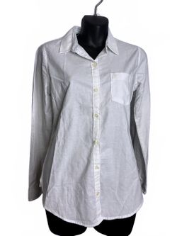 Abercrombie & Fitch White Long Sleeve Button-Up Shirt Slim Petite Small NEW