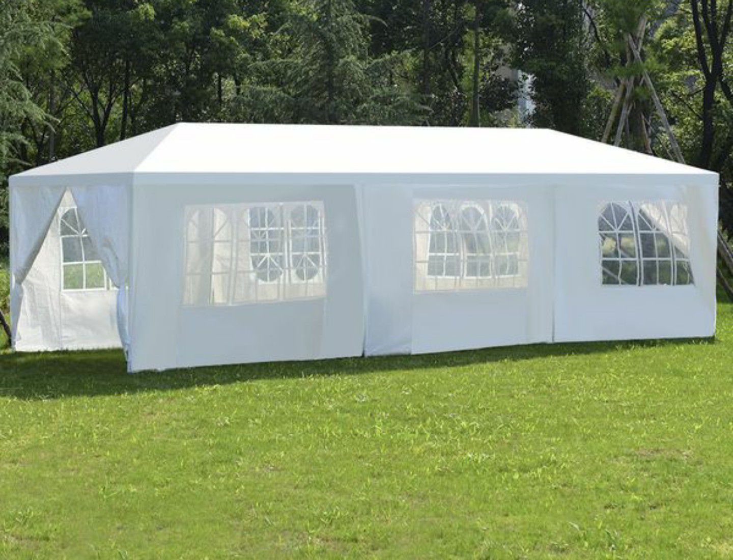 10'x30' White Outdoor Party Tent Patio Gazebo Canopy with Side Wall