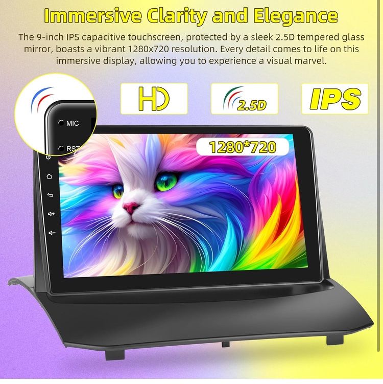 8 Core Car Radio for Ford Fiesta 2009 2010 2014 with Wireless Carplay & Android Auto Android 13 4+64G 9 Inch Touchscreen Radio with WiFi & 32EQ DS Audio & Speakers