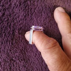 Unique 1930'S Art Deco Square 925 Silver Ring 