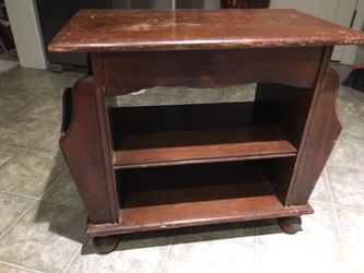 Antique solid wood end table