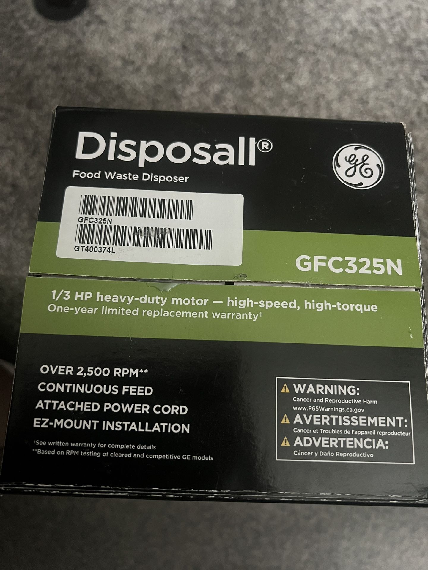 Sink Disposer GE