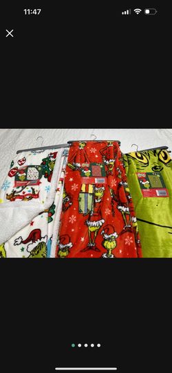 Grinch Christmas Blankets 