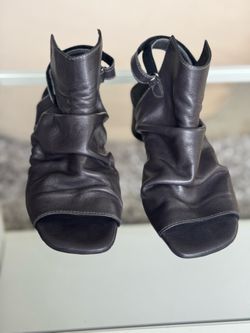 Women's Dark Grey leather Shoes/sandals