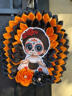 Day of the Dead Ribbon Wreath