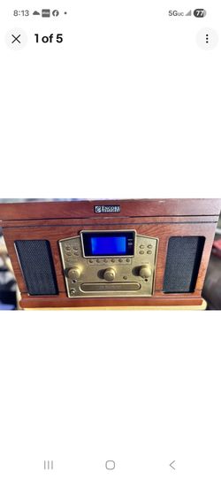 New in box Encore  Technology  Wooden Music Center Recordable CD Player + cassettes Aux Record player