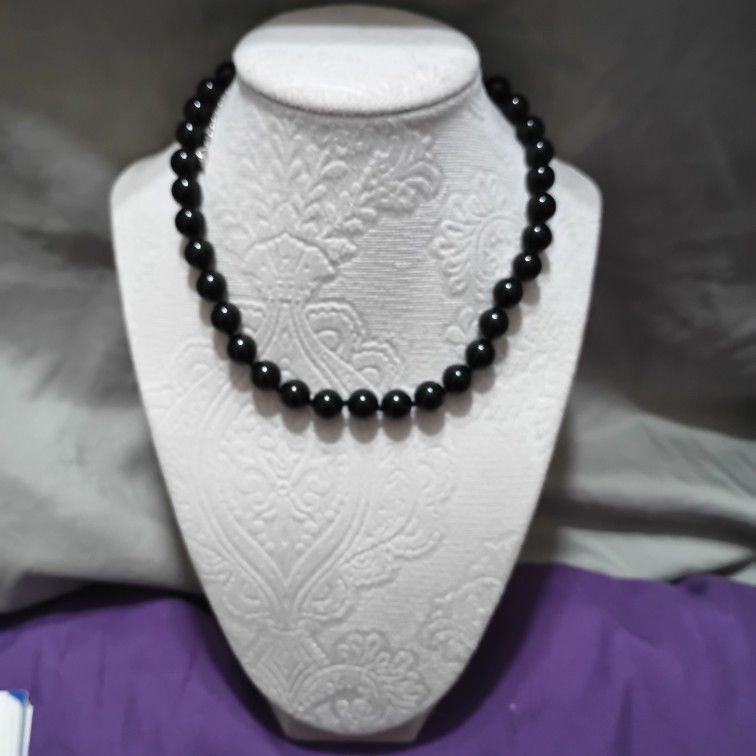 Onyx and Sterling Silver Necklace