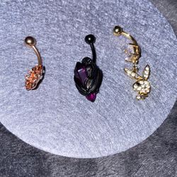 Belly Button Ring Bundle Set Of Three