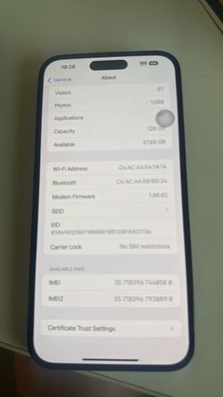 iPhone 14 Pro Max no carrier lock, 93% battery health