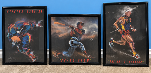 VINTAGE FRAMED SPORTS ART — 3-PIECE COLLECTION