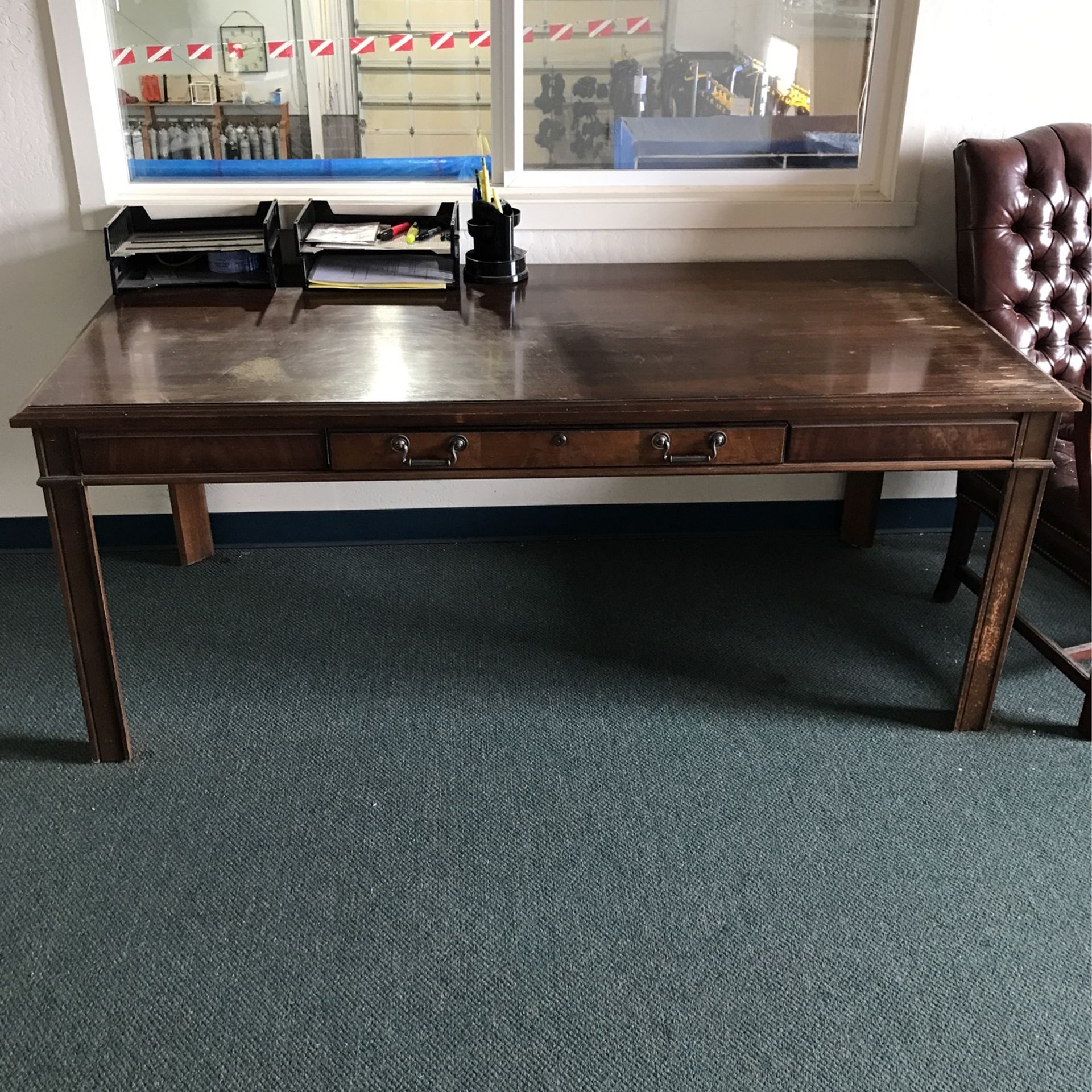 72”x35” Solid Wood Desk W/ 1 Center Drawer