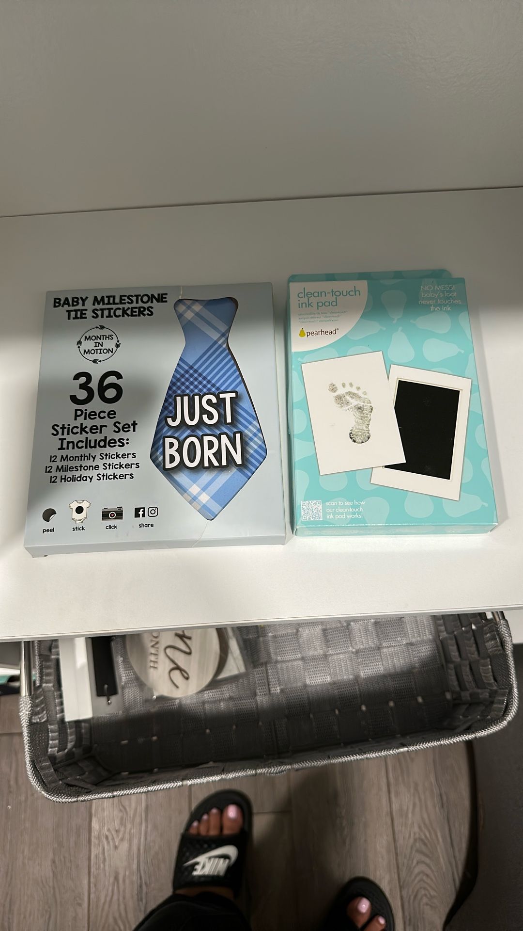 Baby Boy Milestone Stickers & Foot Ink Pad