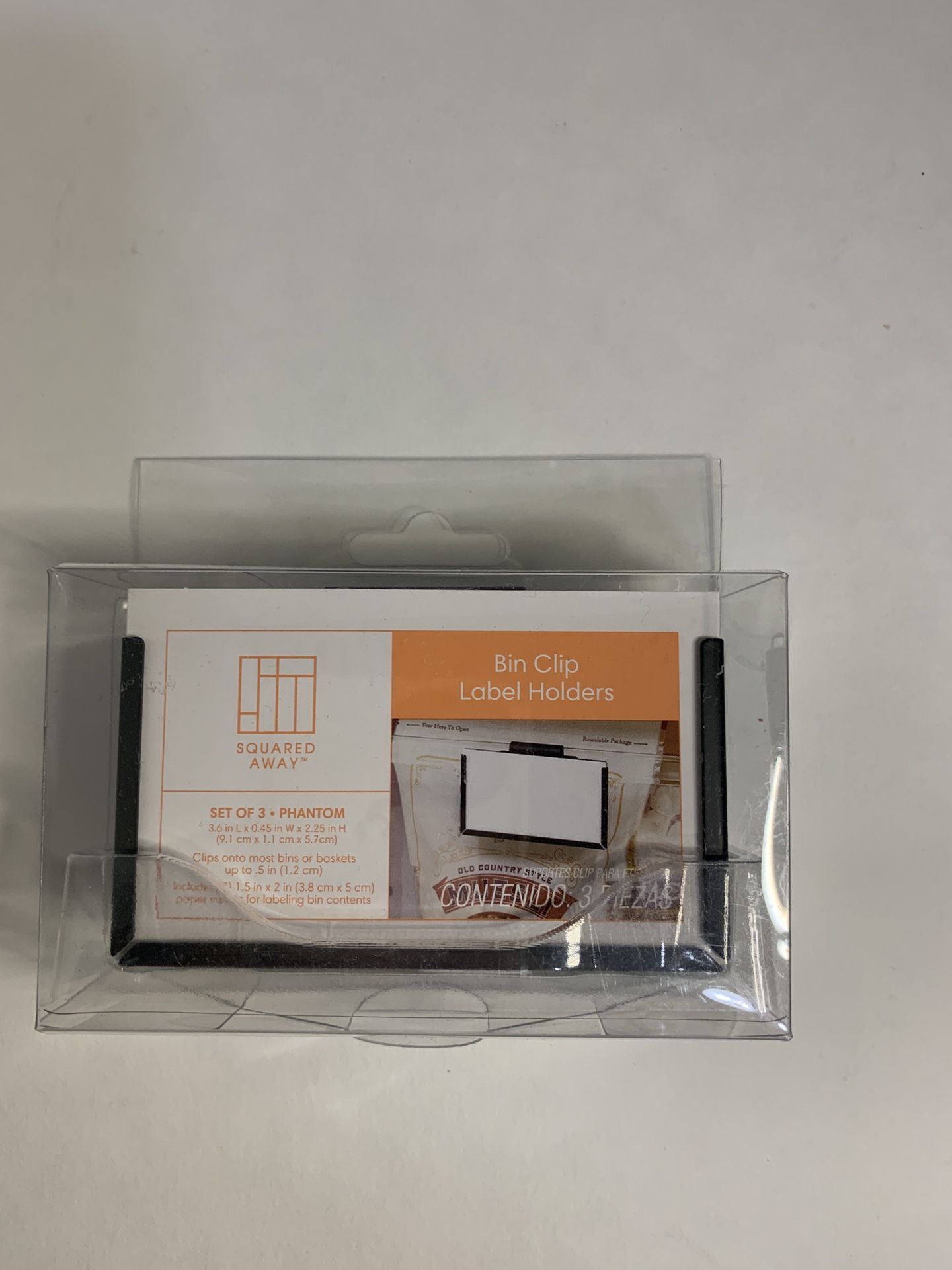 Squared Away Bin Clip Label Holder