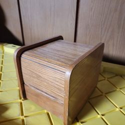 Teak Wood Roll-Top Storage Box