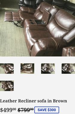 Leather Recliner sofa in Brown