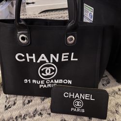 Canvas Tote And Wallet Set