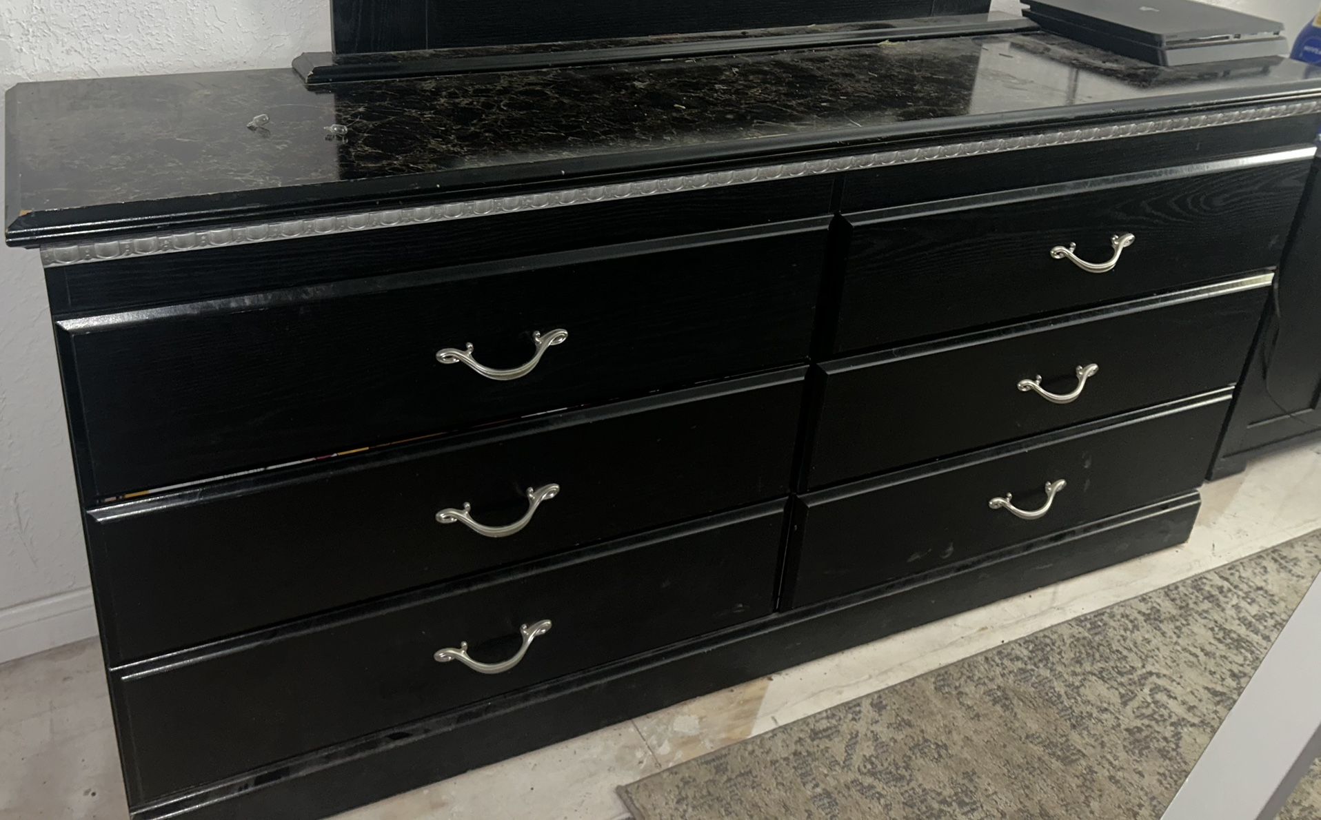 dresser with mirror.