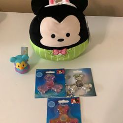 Mickey Mouse Squishmallow, 3 Fidget Spinners, and Mickey Mouse Duck 