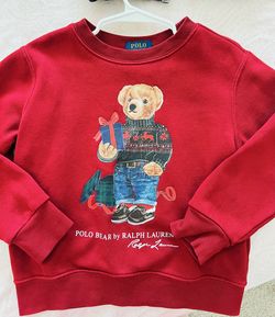 Polo Ralph Lauren Polo Bear Holiday Sweatshirt – Kids Size 4, Red