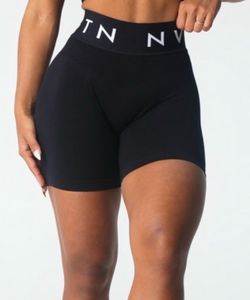 NVGTN Black High Waist Logo Black Shorts