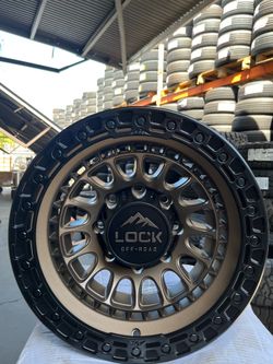 17” lock Off road Mojave bronze face black lip 8x165