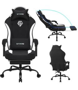 Gaming Chair With Footrest Brand New Black And White Color 