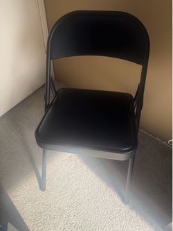Black Metal Folding Chair - Good Condition