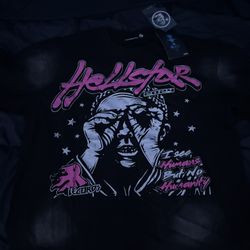 BRAND NEW Hellstar “I see humans but no humanity” black and pink tee Size XL