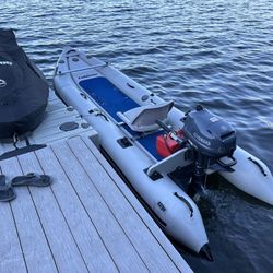 Sea Eagle paddleski Inflatable Boat and Yamaha 6HP Kicker
