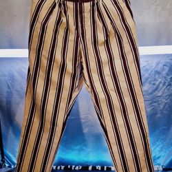 ASOS Pleated Pants Men’s 34 Cream Burgundy 