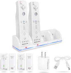 4-in-1 Charging Station for Wii&Wii U Remote Controller,-NEW-W
