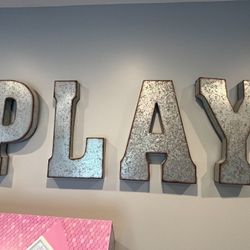 Large 20" Galvanized "Play" Letters