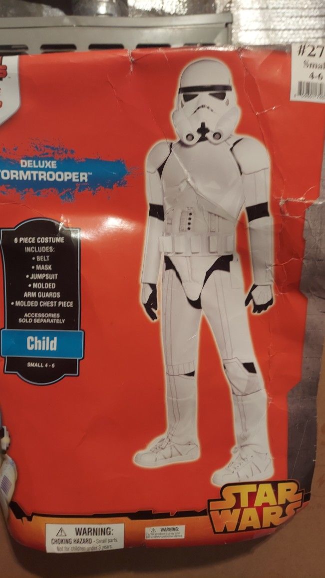 Star Wars Stormtrooper Deluxe  Halloween Costume Boys Kids Size Small 4 To 6