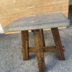Weston Grey 24" Wide Square Concrete Top & Wood Base End Table | Pine - $100 (Los Angeles)