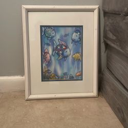 Framed Rainbow Fish Book Art