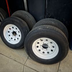 4 Trailer Tires 6 Lugs 225/75/15