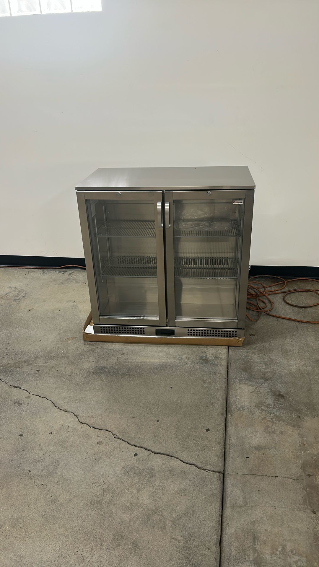 NSF Bottle Cooler, Double Glass Door, 2 Shelves